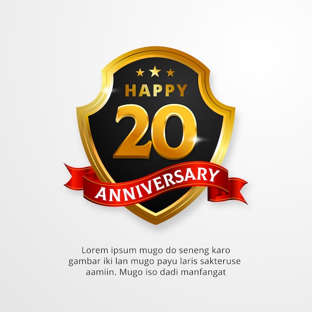 Happy anniversary shield logotipo