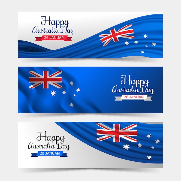 Happy australia day banners