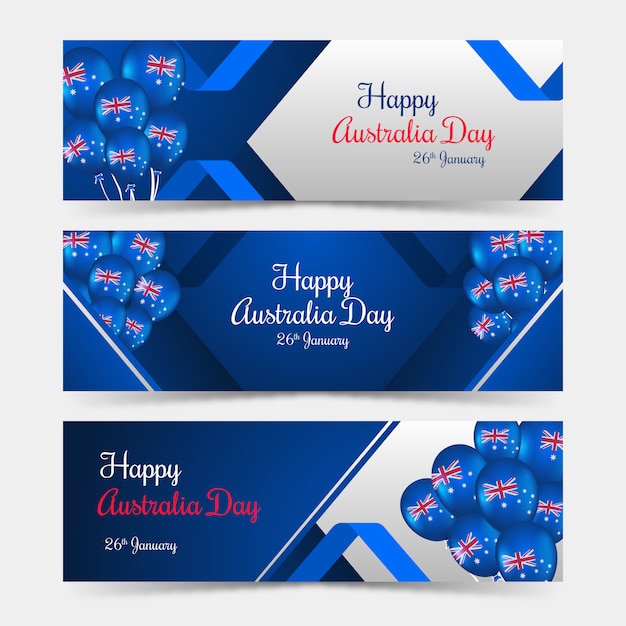 Happy australia day banners