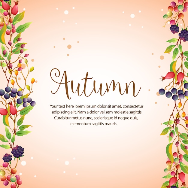 Happy autumn colorful leaves vertical border barberies