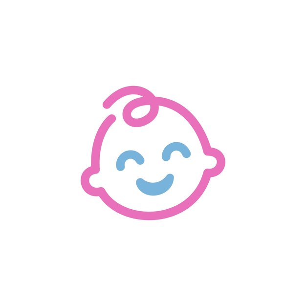 Happy Baby Face logo for Childcare and Baby Boutique soft pink