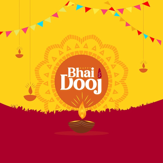 Happy bhai dooj celebración del festival indio concepto de fondo