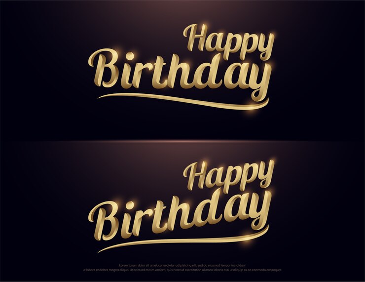 Vector happy birthday golden logo