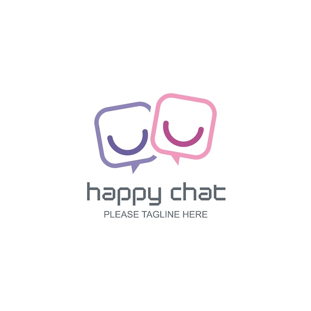 Vector happy chat logo