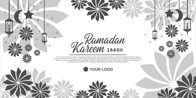 Vector happy eid mubarak feed square gris