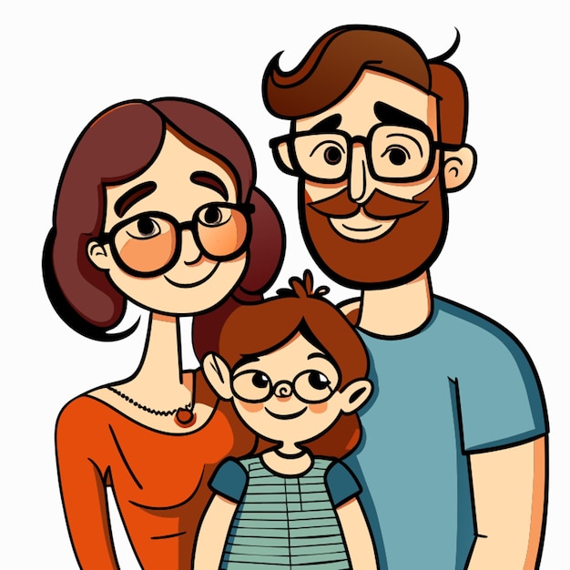 Vector happy family vector illustration cartoon