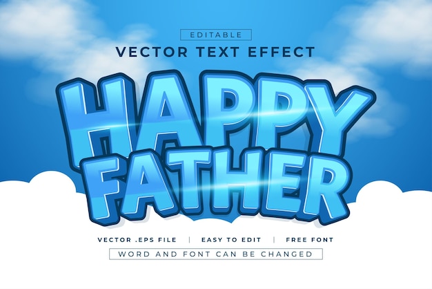 Happy Father efecto de texto vectorial editable