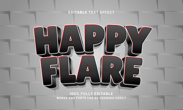 happy flare efectos de texto editables con un tema feliz y alegre