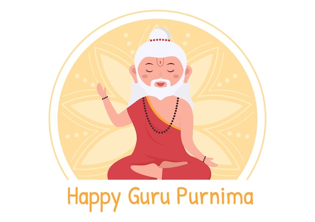 Happy Guru Purnima de la ilustración del festival indio