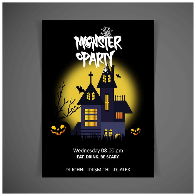 Happy halloween zombie party vector de diseño de tarjeta de invitación