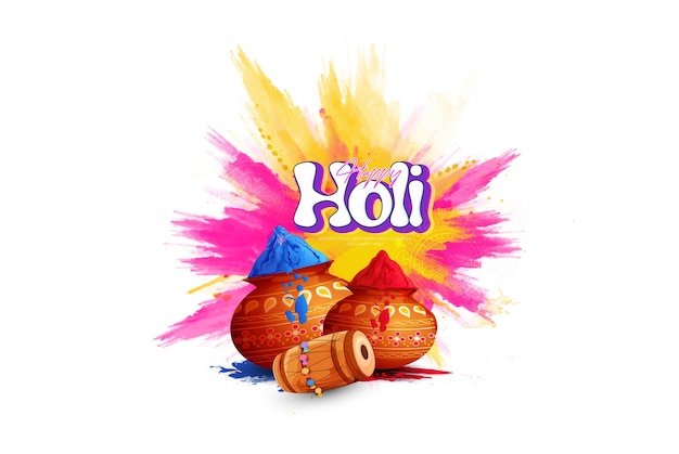 Happy Holi Festival Of Colors Ilustración de Gulal colorido para Holi,