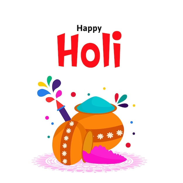 Happy holi festival of colors indian festival celebración vector ilustraciones