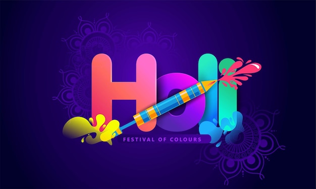 Vector happy holi, india festival of color y colorful gulal color festival of india celebración