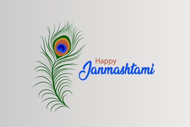 Happy Janmashtami Celebration with Peacock Feather