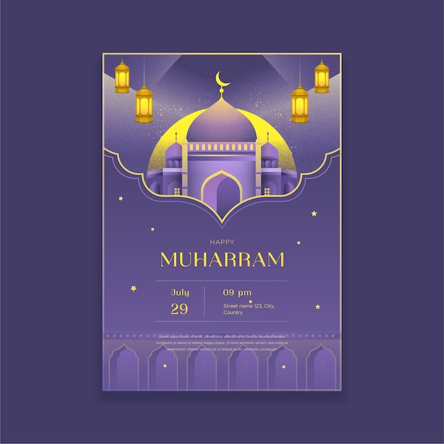 Happy muharram poster template publicaciones de año nuevo islámico