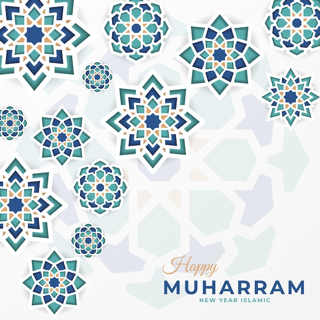 Happy muharram social media premium template con mandala