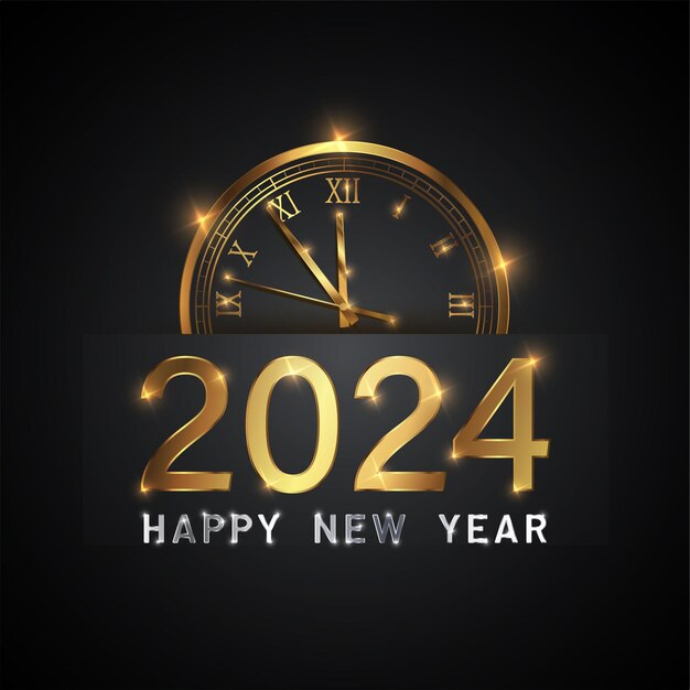 HAPPY NEW YEAR 2024 con el texto de oro