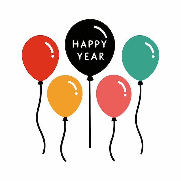 happy new year ilustración vectorial