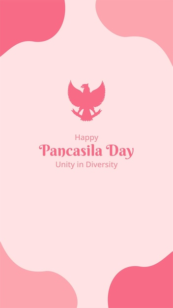 Happy Pancasila Day Story Post Plantilla Social Media Vector Ilustración