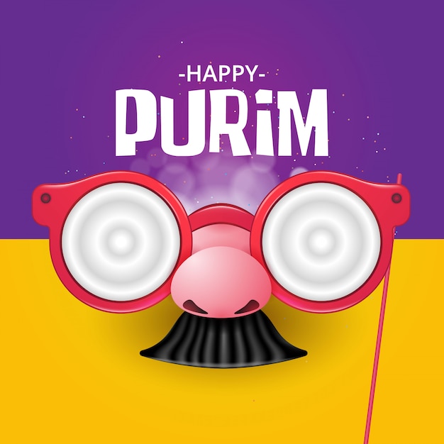 Happy purim con máscaras divertidas