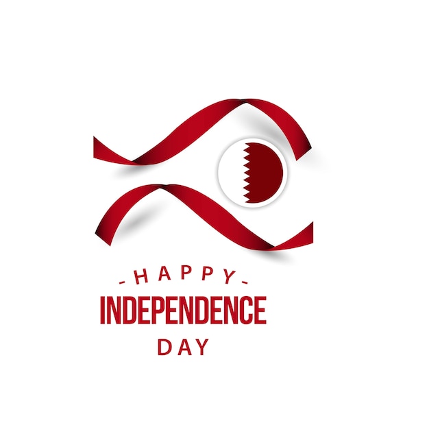 Happy qatar independent day vector plantilla de diseño