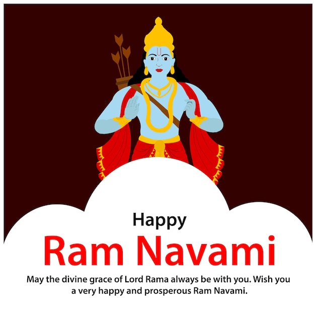 Happy Ram Navami Indian Hindu Festival Diseño vectorial