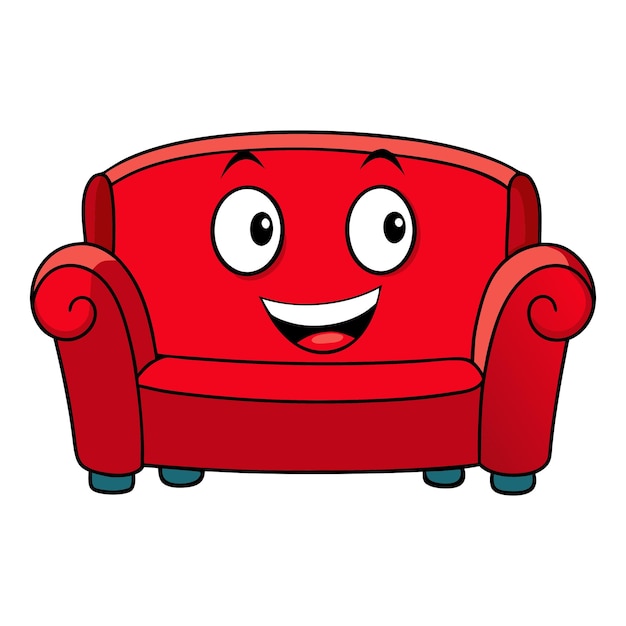 Happy Red Cartoon Sofa