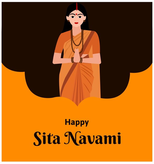 Happy Sita Navami Indian Hindu Festival Celebración Vector Diseño