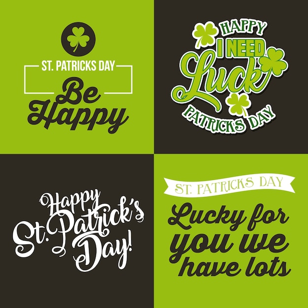 Vector happy st patricks day set cards