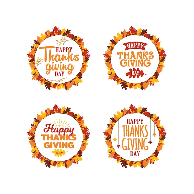 Happy thanksgiving badge event collection