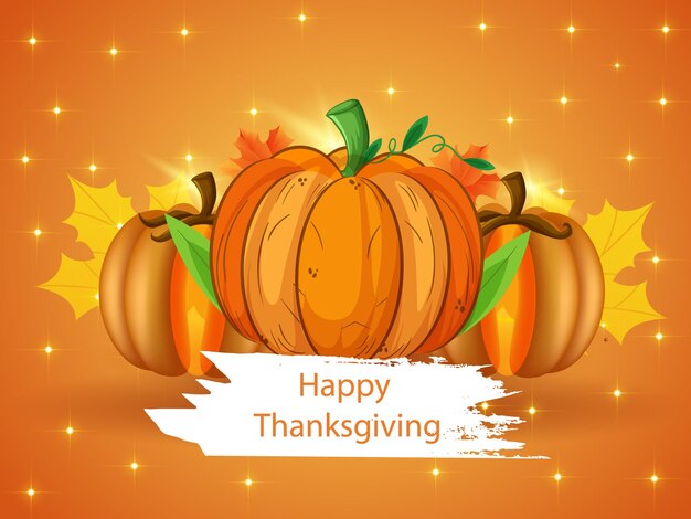 Happy Thanksgiving Pumpkins con plantilla de diseño de hojas secas 12