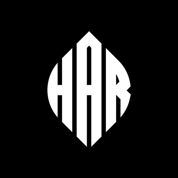 HAR diseño de logotipo de letra de círculo con forma de círculo y elipse HAR letras de elipse con estilo tipográfico Las tres iniciales forman un logotipo de círculo HAR Emblema de círculo Abstracto Monograma Carta Marca Vector