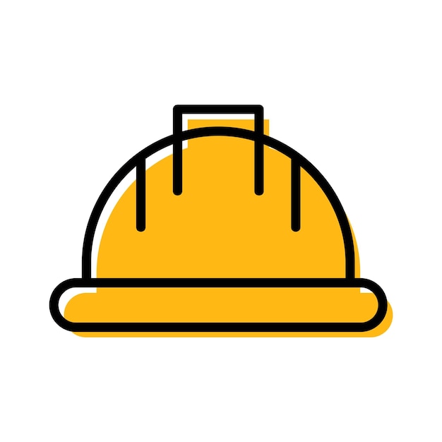 Vector hardhat casco de seguridad protección construcción icono vector ilustración