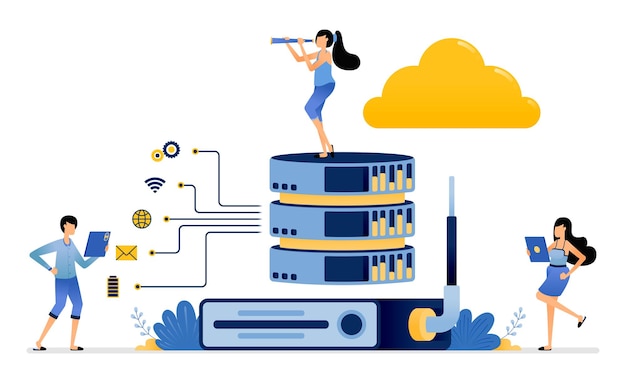 El hardware del enrutador ayuda a estabilizar la red para el almacenamiento y el uso compartido en servicios de bases de datos en la nube.