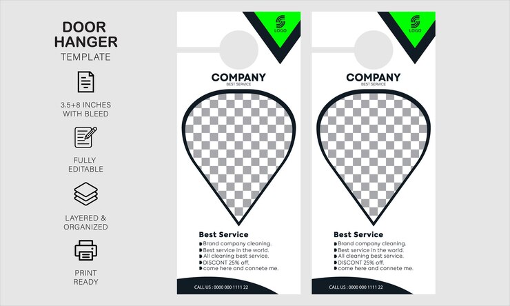 Vector haré una plantilla de diseño creativo para colgadores de puertas.