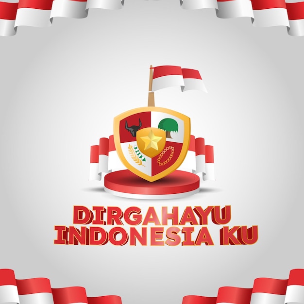 hari kemerdekaan Indonesia significa póster del día de la independencia de Indonesia publicación en redes sociales