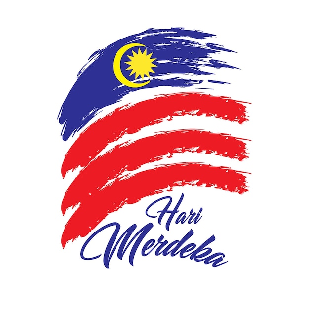 Hari Merdeka Feliz Día de la Independencia en Malayo Malasia Día de la Independencia 31 de agosto Tarjeta de felicitación
