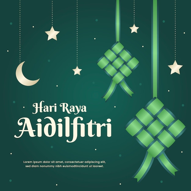 Hari raya aidilfitri ketupat en la noche