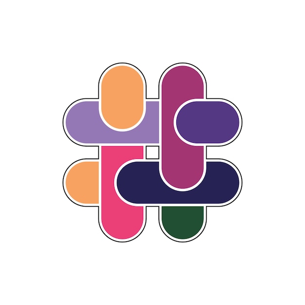 Hashtag icono diseño vector ilustración estilo plano hashtag signo colorido