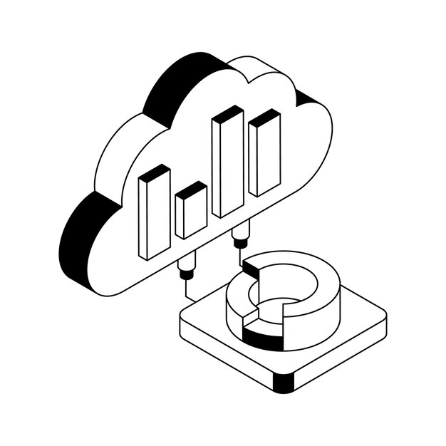 Have a look at this amazing isometric icon of cloud statistics
