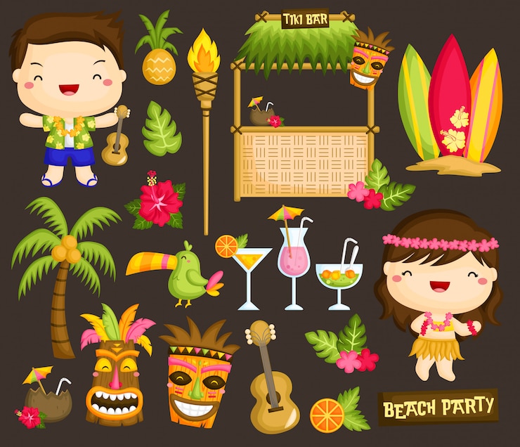Vector hawaii luau clipart
