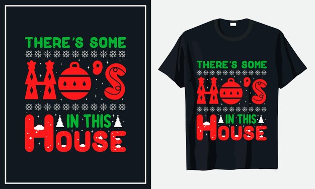 Hay algunos ho's en este vector premium de diseño de camiseta de House Christmas