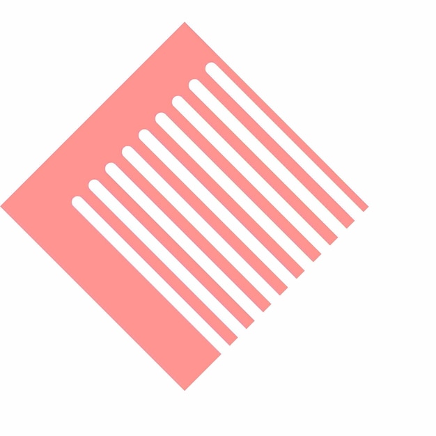 hay un cuadrado rosa y blanco con una línea de rayas blancas