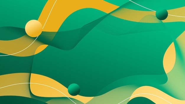 hay un diseño abstracto verde y amarillo con una bola Un diseño abstracto verde y amarillo con