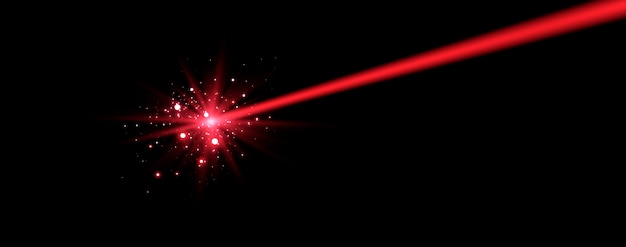 Haz de láser horizontal rojo Puntero de presentación de línea de neón Efecto de luz de llamarada de brillo rojo