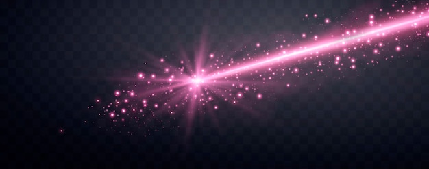 Haz de láser horizontal rosado Puntero de presentación de línea de neón Efecto de luz de llamarada de brillo rosado