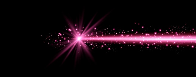 Haz de láser horizontal rosado Puntero de presentación de línea de neón Efecto de luz de llamarada de brillo rosado