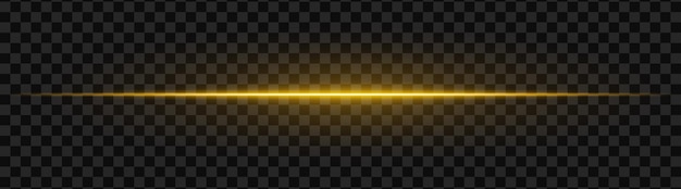 Haz de luz amarillo con un brillo luminoso elegante en un fondo oscuro Una raya horizontal perfecta para diseños futuristas transiciones de ciencia ficción o efectos dinámicos de neón Efecto de luz de energía vibrante