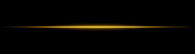 Haz de luz amarillo con un brillo luminoso elegante en un fondo oscuro Una raya horizontal perfecta para diseños futuristas transiciones de ciencia ficción o efectos dinámicos de neón Efecto de luz de energía vibrante