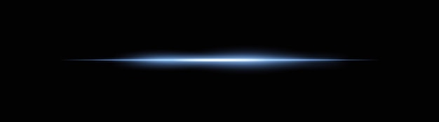 Haz de luz horizontal azul frío con un brillo suave y un desvanecimiento suave Iluminación intensa en un fondo oscuro ideal para crear un efecto de iluminación dramático